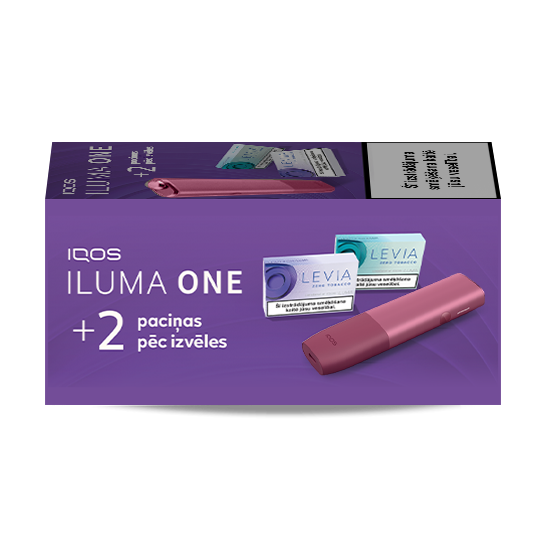 IQOS ILUMA ONE ierīce Sunset Red krāsā un 2 LEVIA paciņas