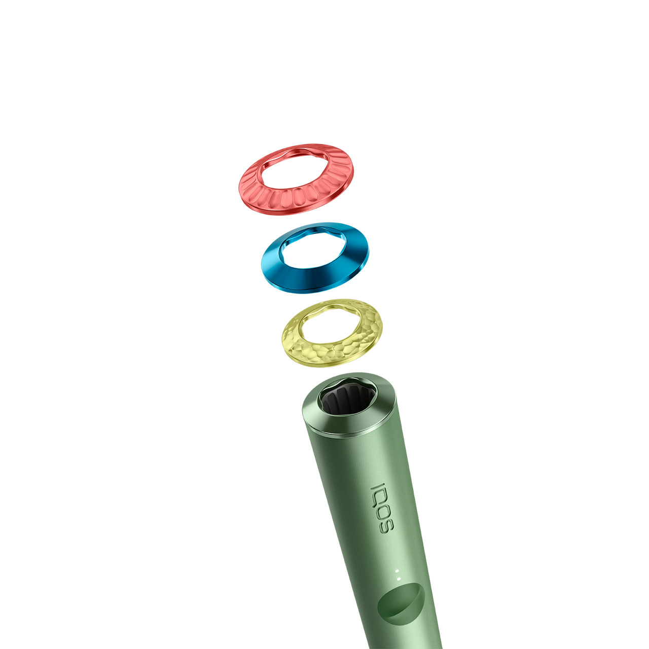 IQOS ILUMA 3 “Premium” gredzenu komplekts Emanate krāsā ar IQOS ILUMA ierīces turētāju