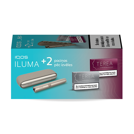IQOS ILUMA Pebble Beige un 2 TEREA paciņas