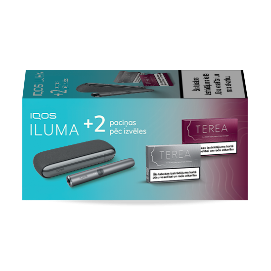 IQOS ILUMA Pebble Grey un 2 TEREA paciņas